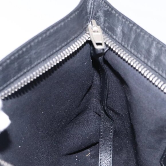 BALENCIAGA Clutch Bag Leather Black 494040 Auth 132454 - Picture 10 of 16
